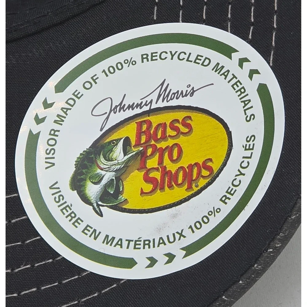 Bass Pro Shops Trucker Hat Black Mesh Snapback Fishing Cap NWT